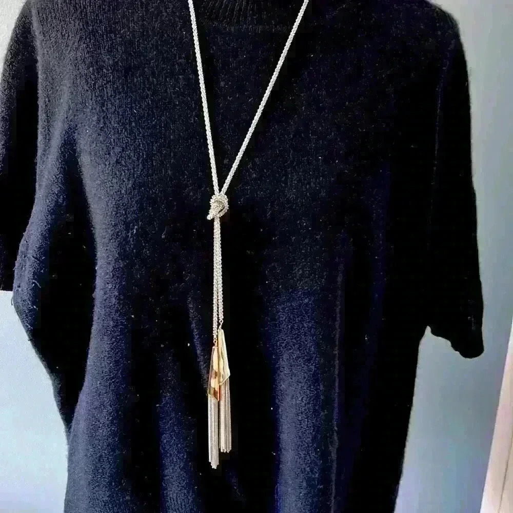 Two tone  necklace approx 50” long
